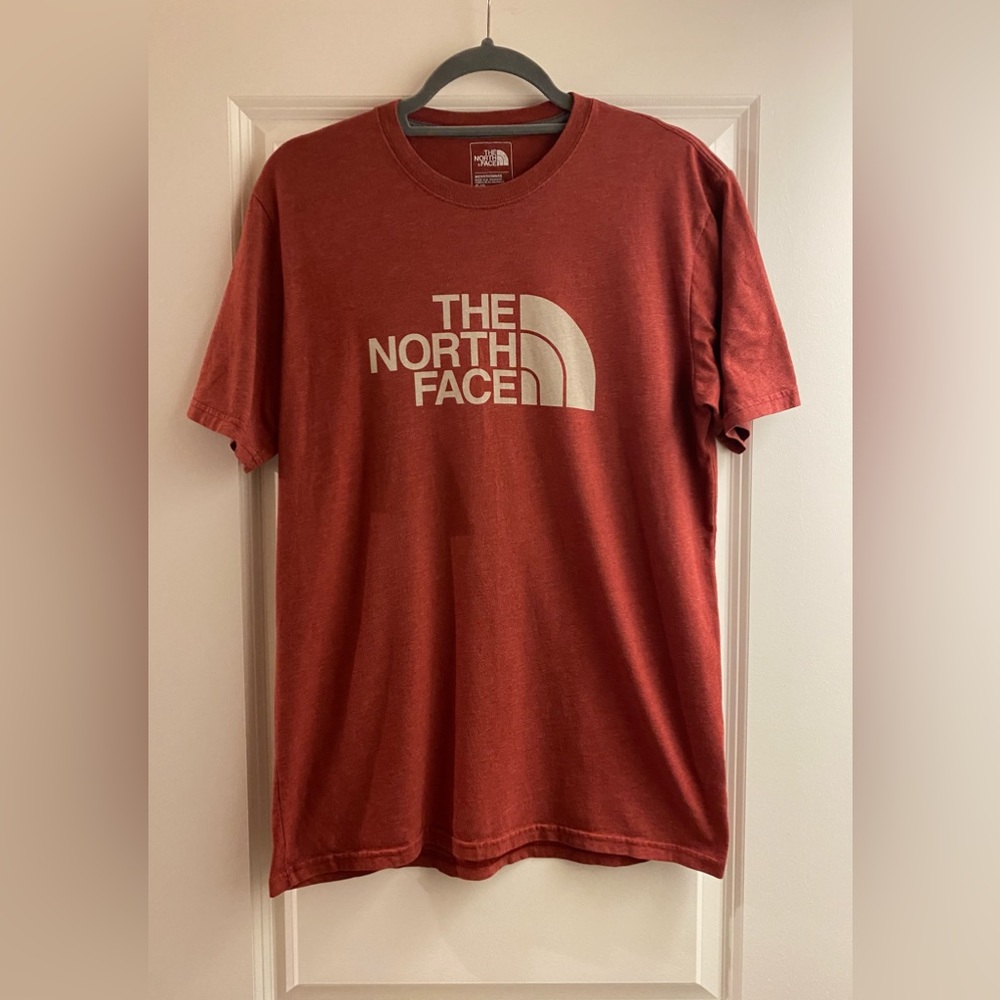The North Face T-Shirt Logo - Red and White - Gently Used - Sz Small